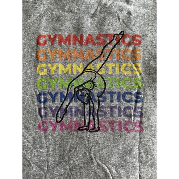 Youth Girls Gymnastics Rainbow Handstand Graphic Short Sleeve Tshirt Large 14-16 - Picture 4 of 7
